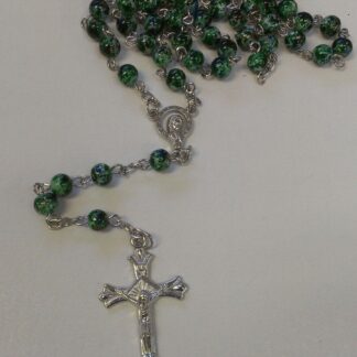 Granite style Acrylic Prayer Beads Crucifix Necklace-ROSARY Granite style Glass